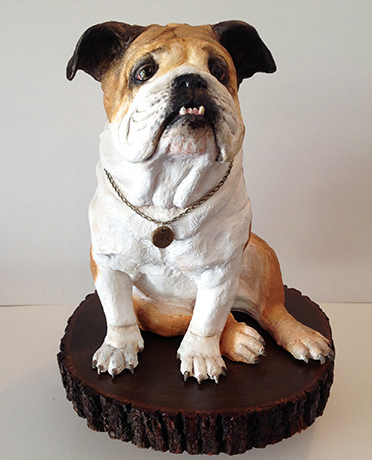Sculpture of a bull dog