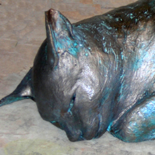 Relief of a black cat