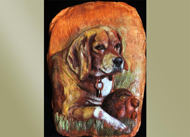 Sculpture Relief of a Dog