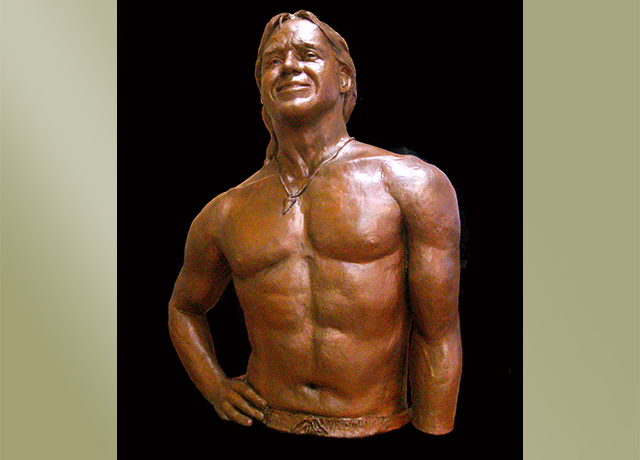 Sculpture of a surfer